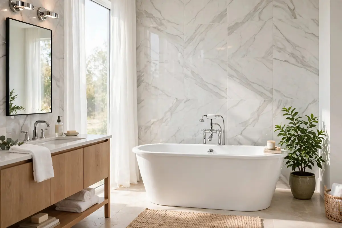Bright, well-kept bathroom in a Chantilly home